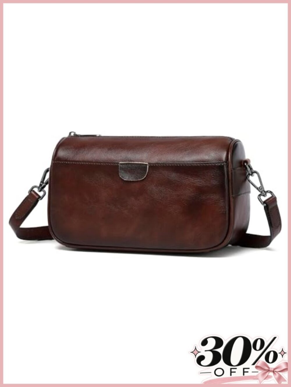 Full Grain Leather Crossbody Bag Small Shoulder Handbag for Women